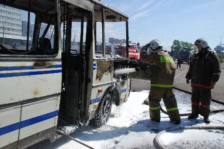 В Новодвинске произошел пожар в автобусе 