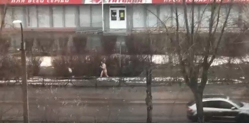 В Северодвинске по улице бежал голый мужчина
