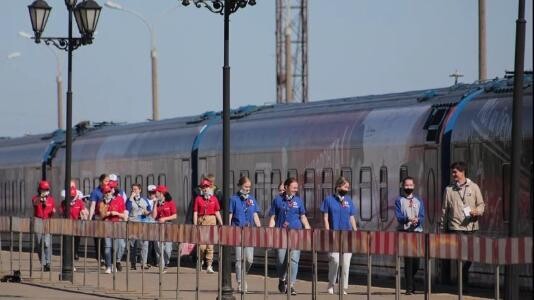 В первый день пребывания «Поезда Победы» в Архангельске его посетило около тысячи человек