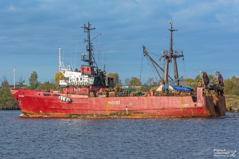 В Архангельский порт неожиданно прибыло первое в этом году судно с грузом рыбы 