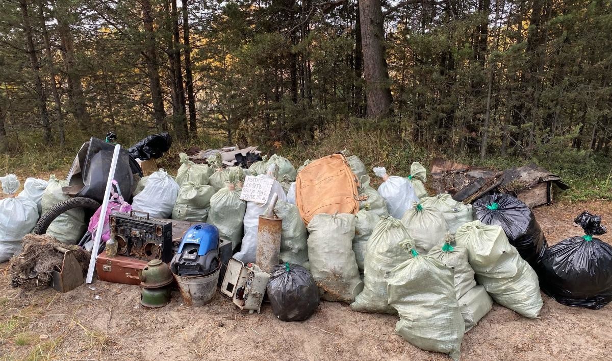Северодвинцы вывезли с острова Ягры 75 мешков мусора