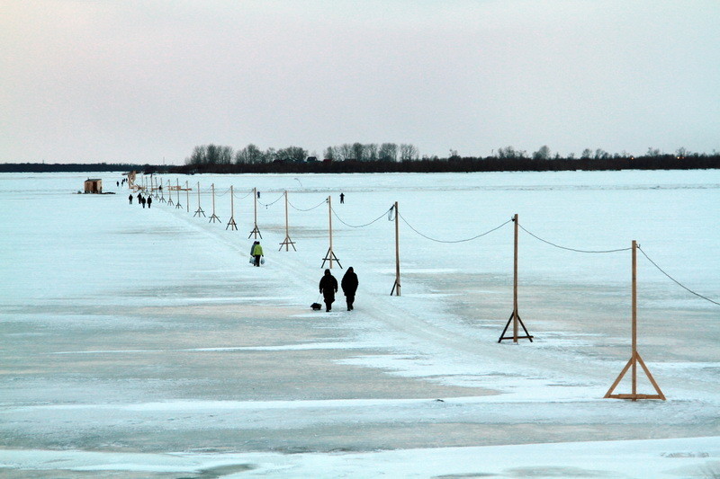 На переправе на остров Кего в Архангельске возможен выход воды на лёд